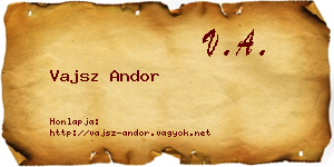 Vajsz Andor névjegykártya